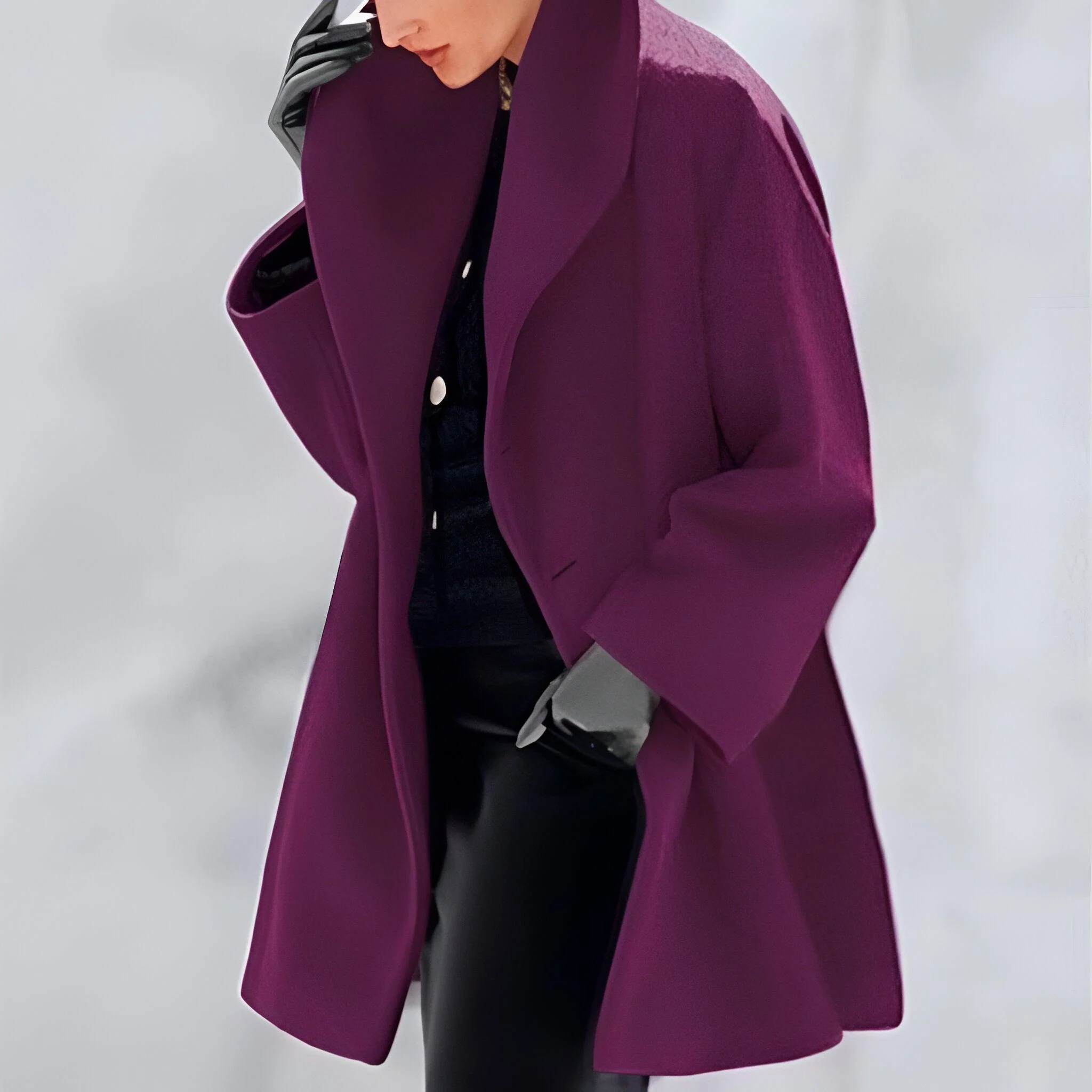 Isabelle – Women’s Long Wool Winter Coat - Image 5