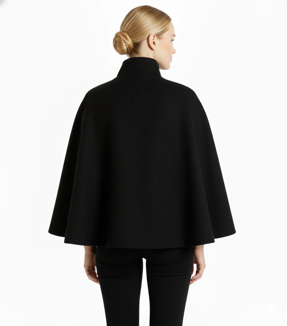 Isabelle – Women’s Wool Coat with High Collar and Removable Belt - Image 11