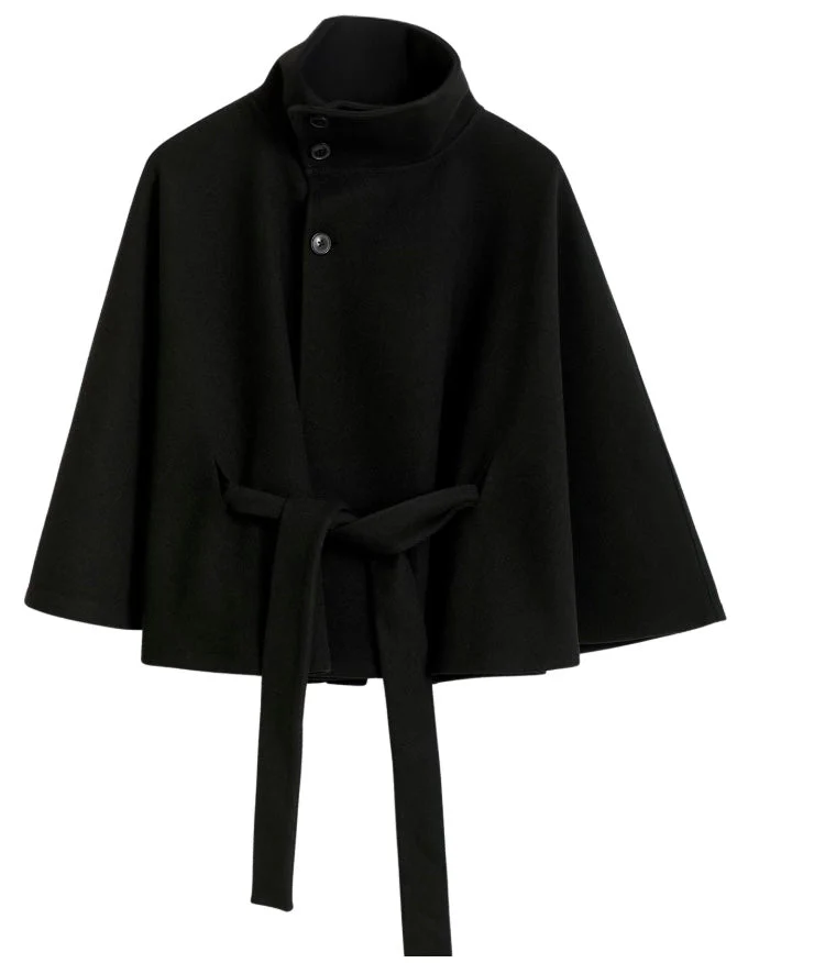 Isabelle – Women’s Wool Coat with High Collar and Removable Belt - Image 4