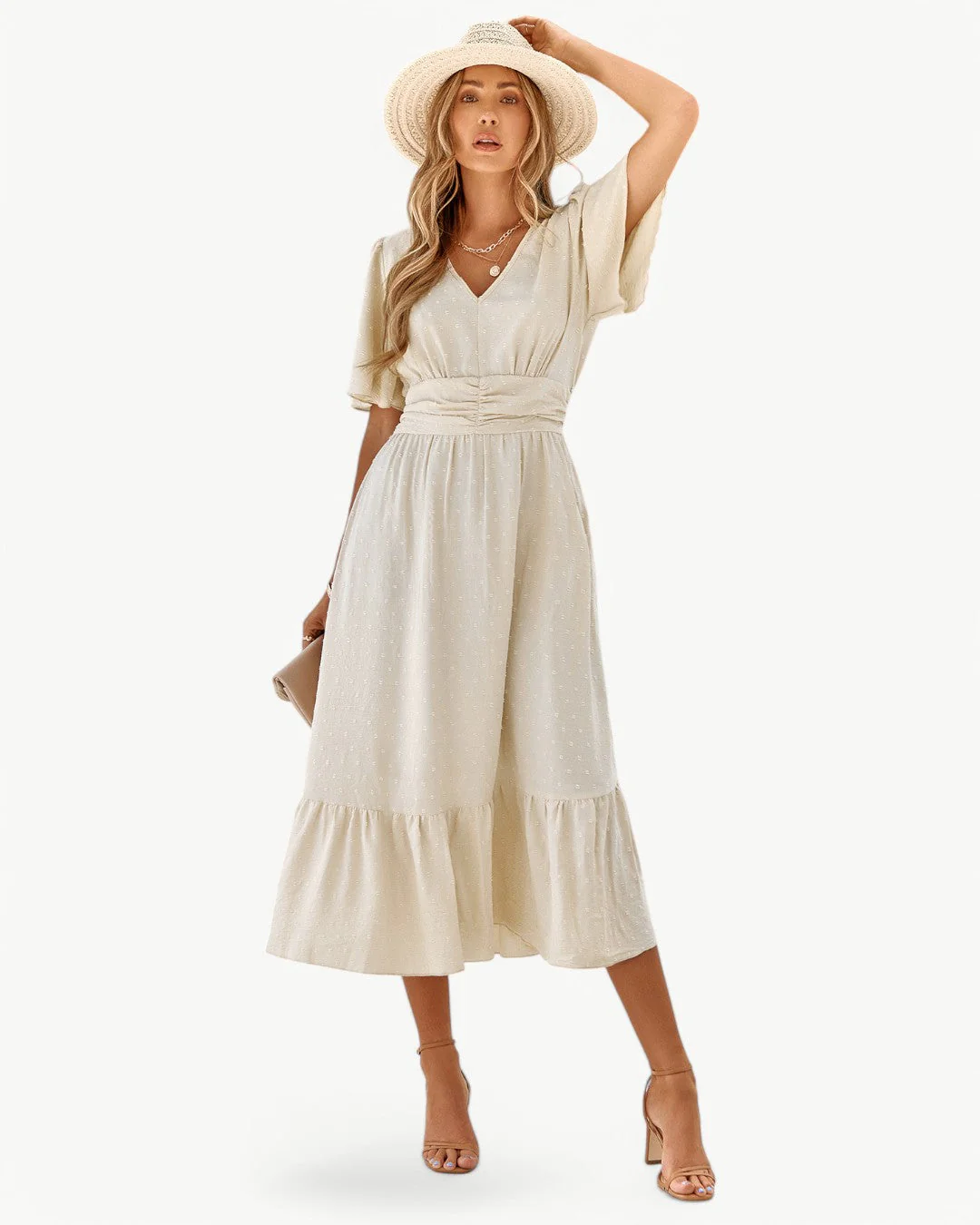 KLARISSE | ELEGANT FLOWY SUMMER V-NECK DRESS - Image 2