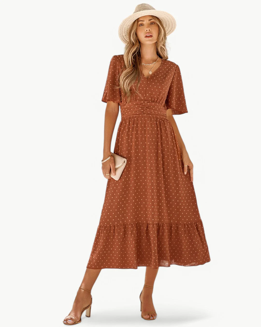 KLARISSE | ELEGANT FLOWY SUMMER V-NECK DRESS - Image 3