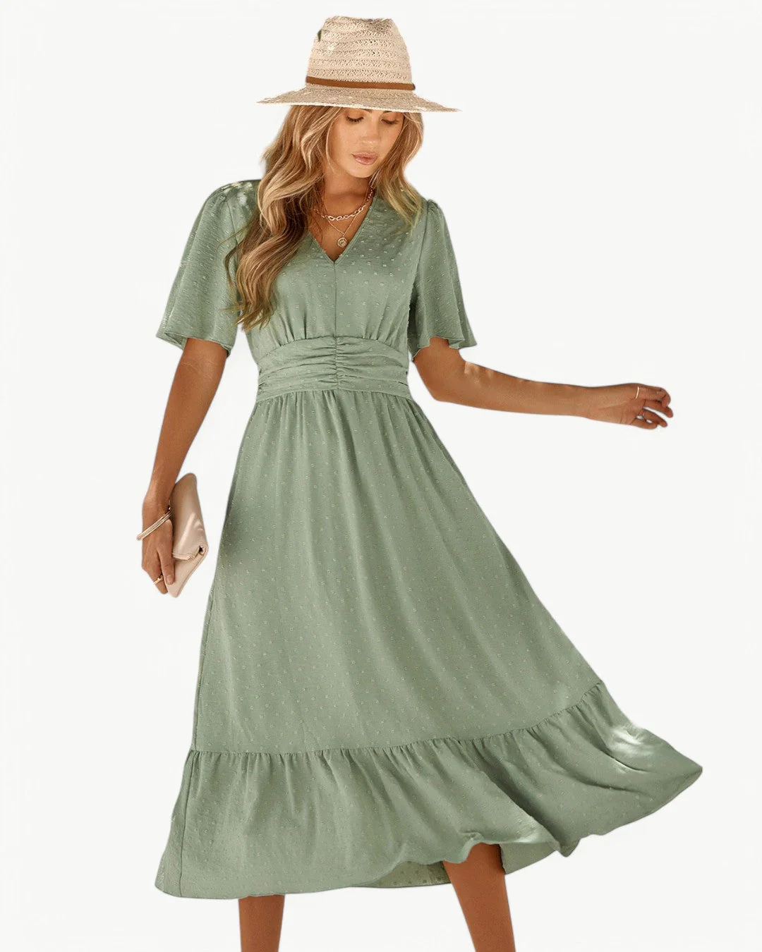 KLARISSE | ELEGANT FLOWY SUMMER V-NECK DRESS - Image 5
