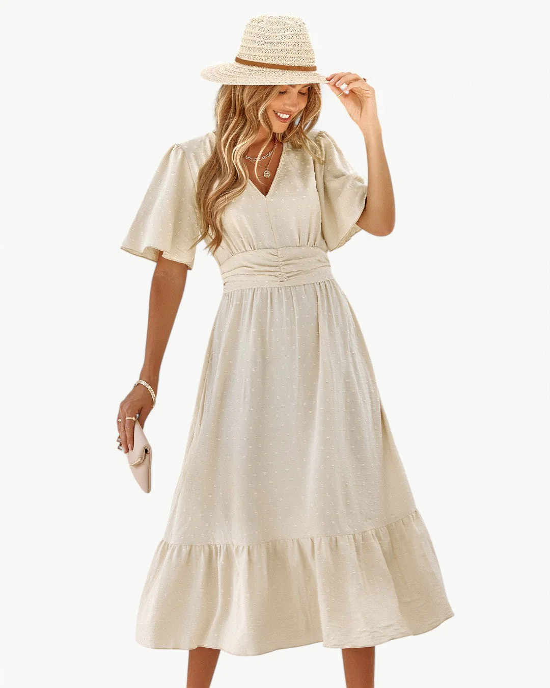 KLARISSE | ELEGANT FLOWY SUMMER V-NECK DRESS - Image 7