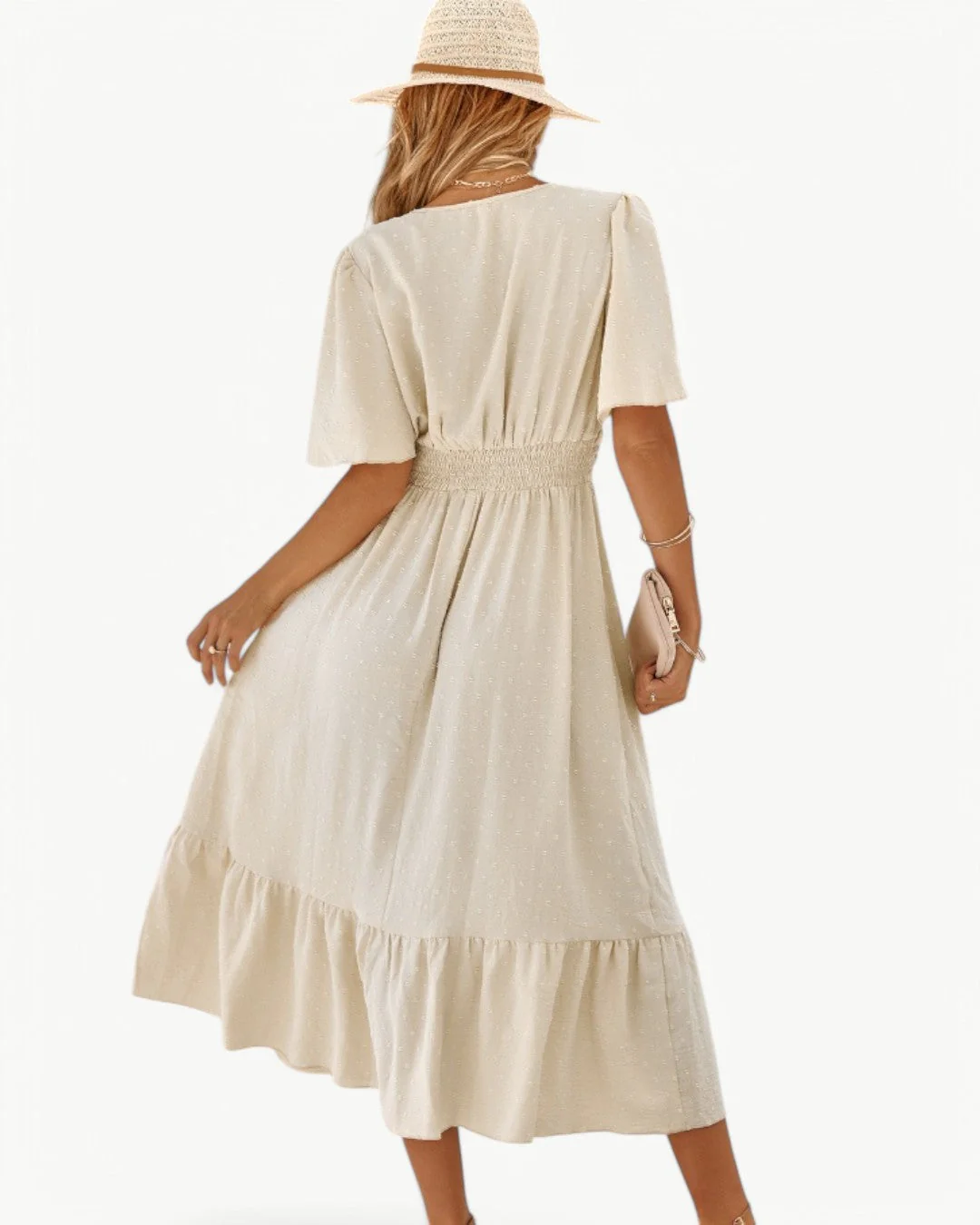 KLARISSE | ELEGANT FLOWY SUMMER V-NECK DRESS - Image 8