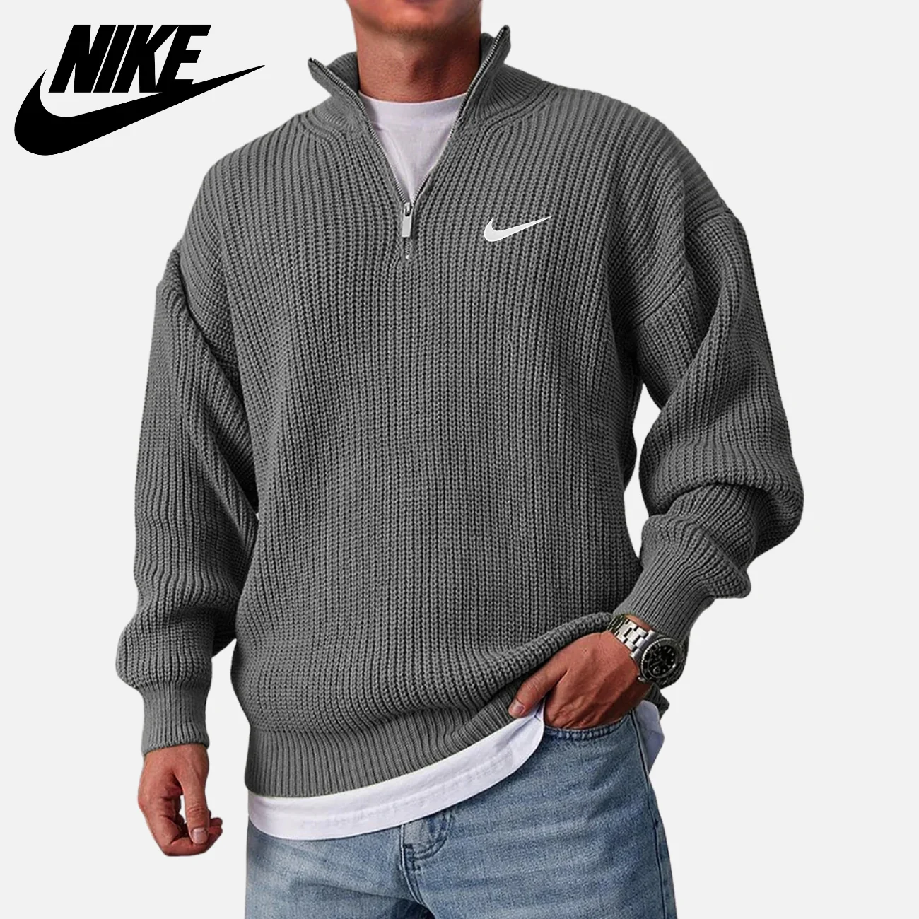 Knit Half-Zip Sweater || CLEARANCE SALE - Image 2