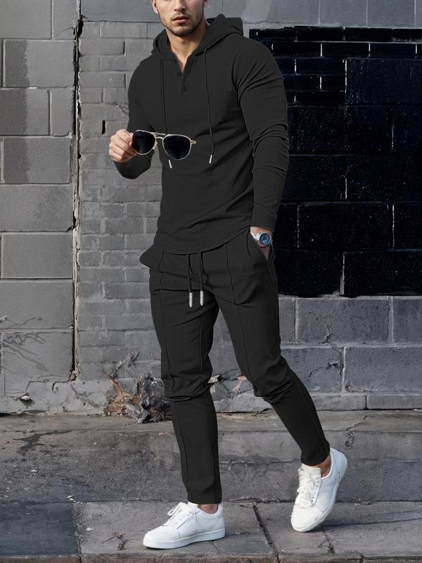 KZZ Essential Waffle Hoodie & Pants Combo | Men's Quick-Dry Lounge Set - Image 3