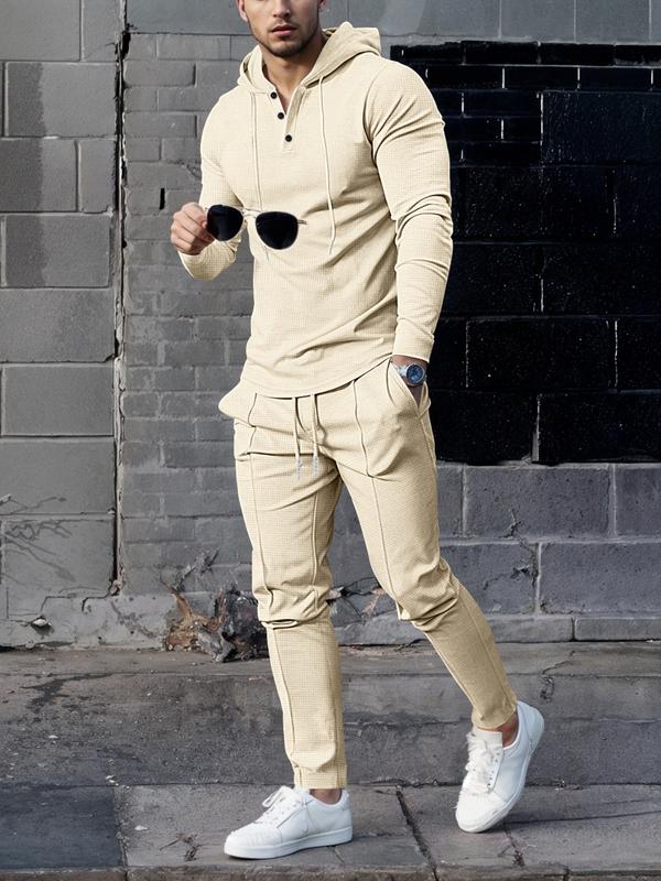 KZZ Essential Waffle Hoodie & Pants Combo | Men's Quick-Dry Lounge Set - Image 4