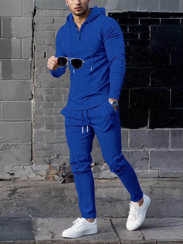 KZZ Essential Waffle Hoodie & Pants Combo | Men's Quick-Dry Lounge Set - Image 5