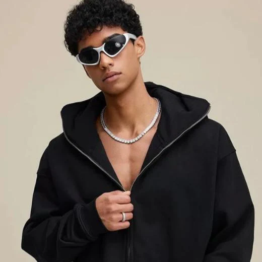 KZZ Jacket Zip Up Fashion Double Layer Hoodie Hip Hop Outerwear Jacket - Image 7