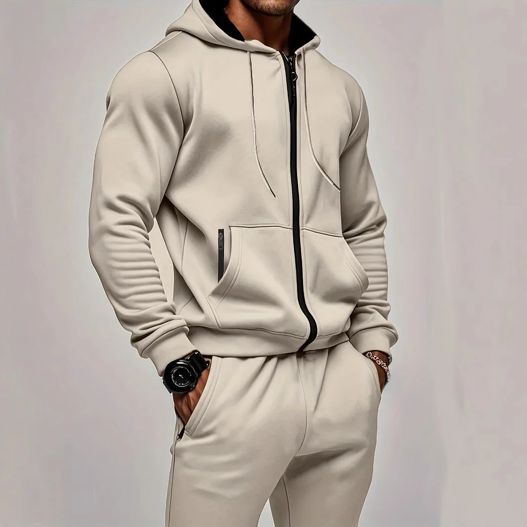 KZZ Men’s Fleece Zip Hoodie & Jogger Sets - Image 12