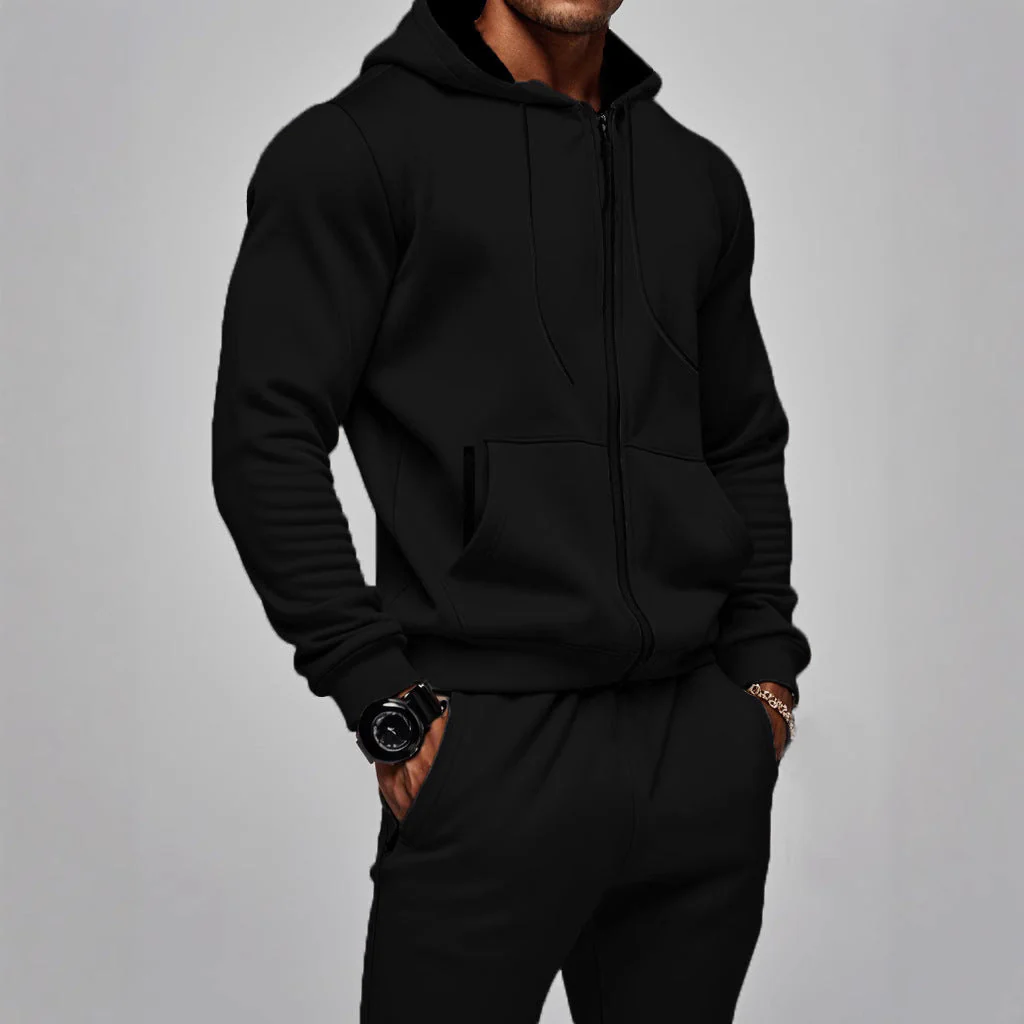 KZZ Men’s Fleece Zip Hoodie & Jogger Sets - Image 14