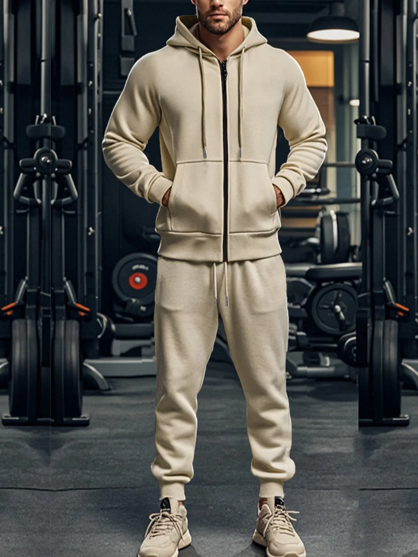 KZZ Men’s Fleece Zip Hoodie & Jogger Sets - Image 3