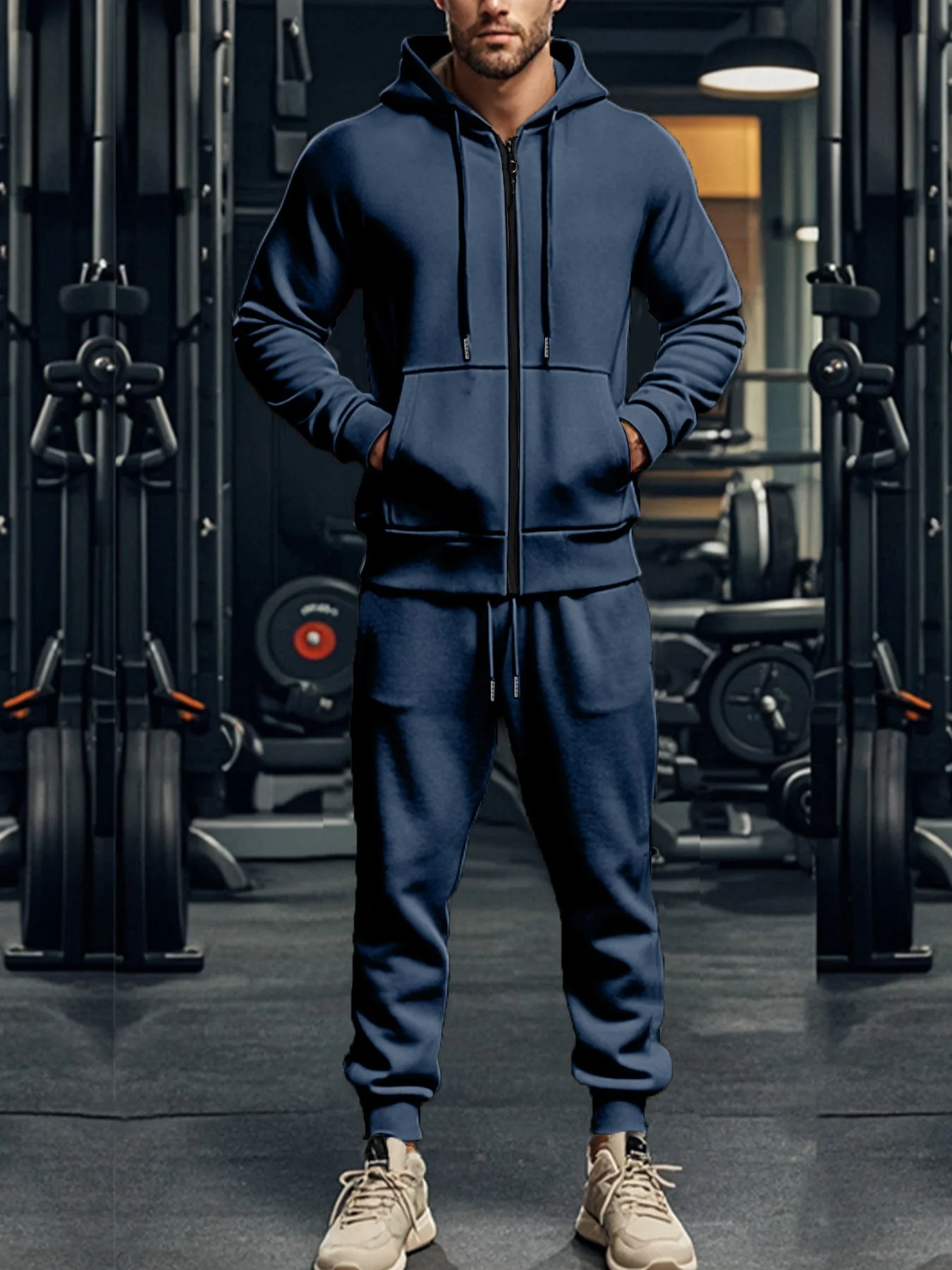 KZZ Men’s Fleece Zip Hoodie & Jogger Sets - Image 4