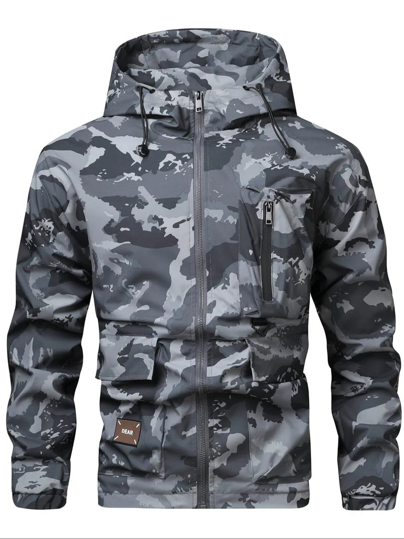 KZZ Camouflage Print Zip-Up Hooded Jacket - Image 10