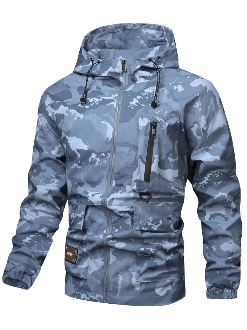 KZZ Camouflage Print Zip-Up Hooded Jacket - Image 4