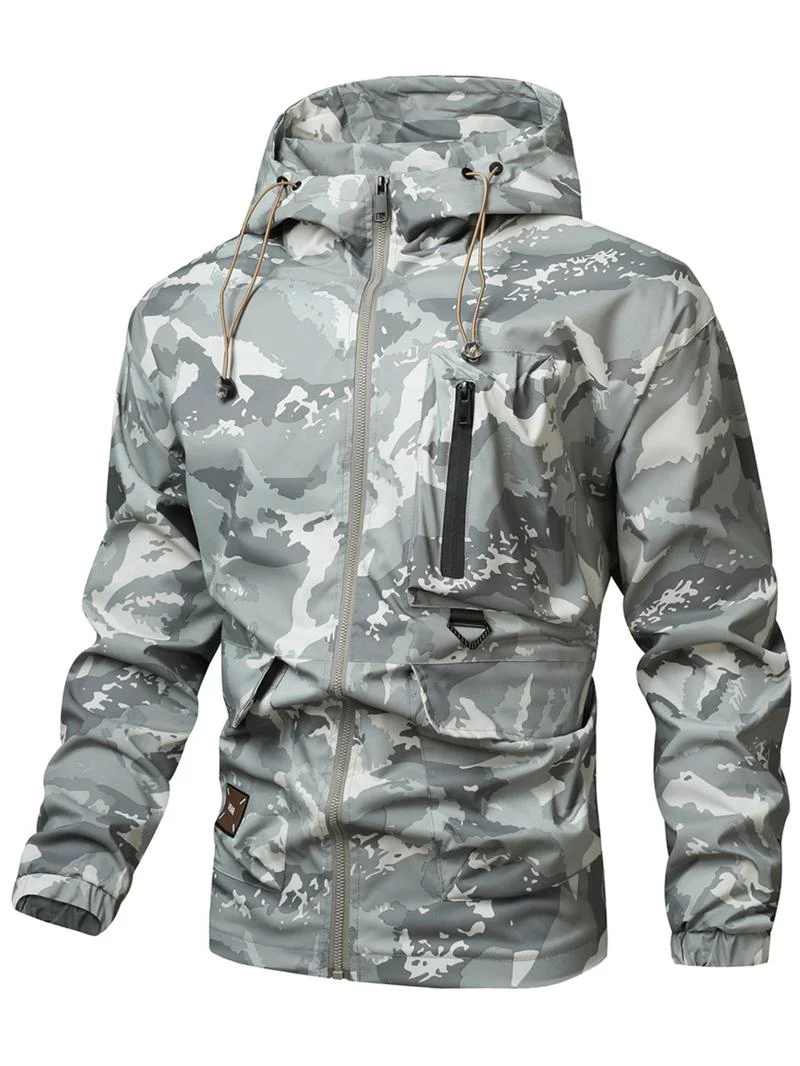 KZZ Camouflage Print Zip-Up Hooded Jacket - Image 5
