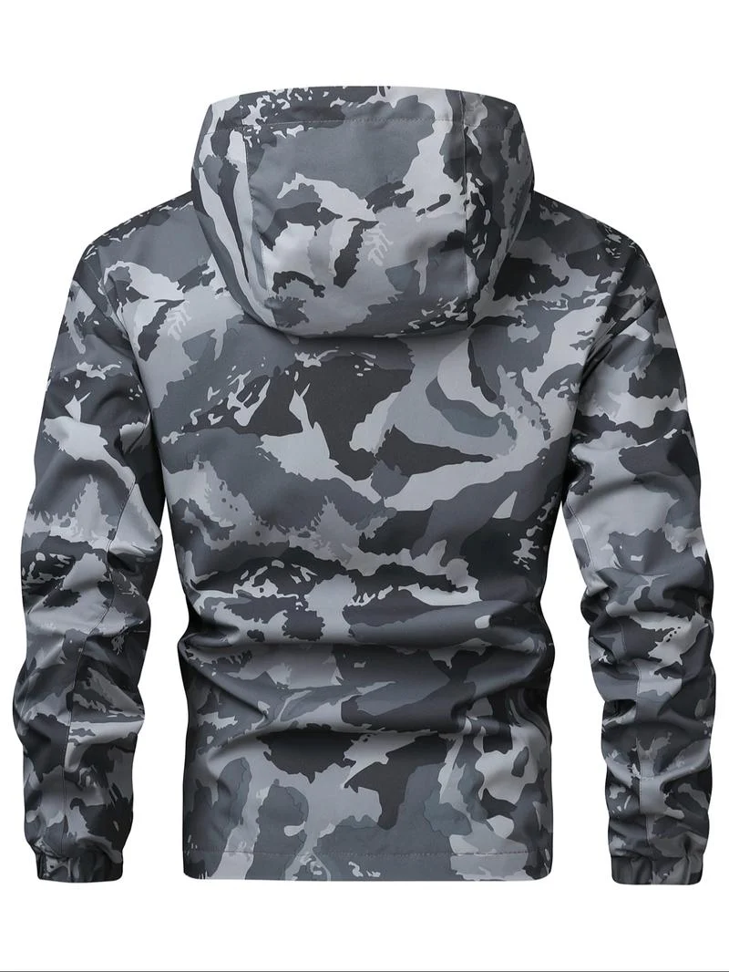 KZZ Camouflage Print Zip-Up Hooded Jacket - Image 7