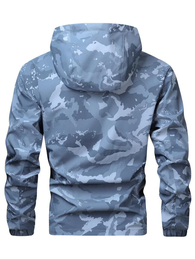 KZZ Camouflage Print Zip-Up Hooded Jacket - Image 8