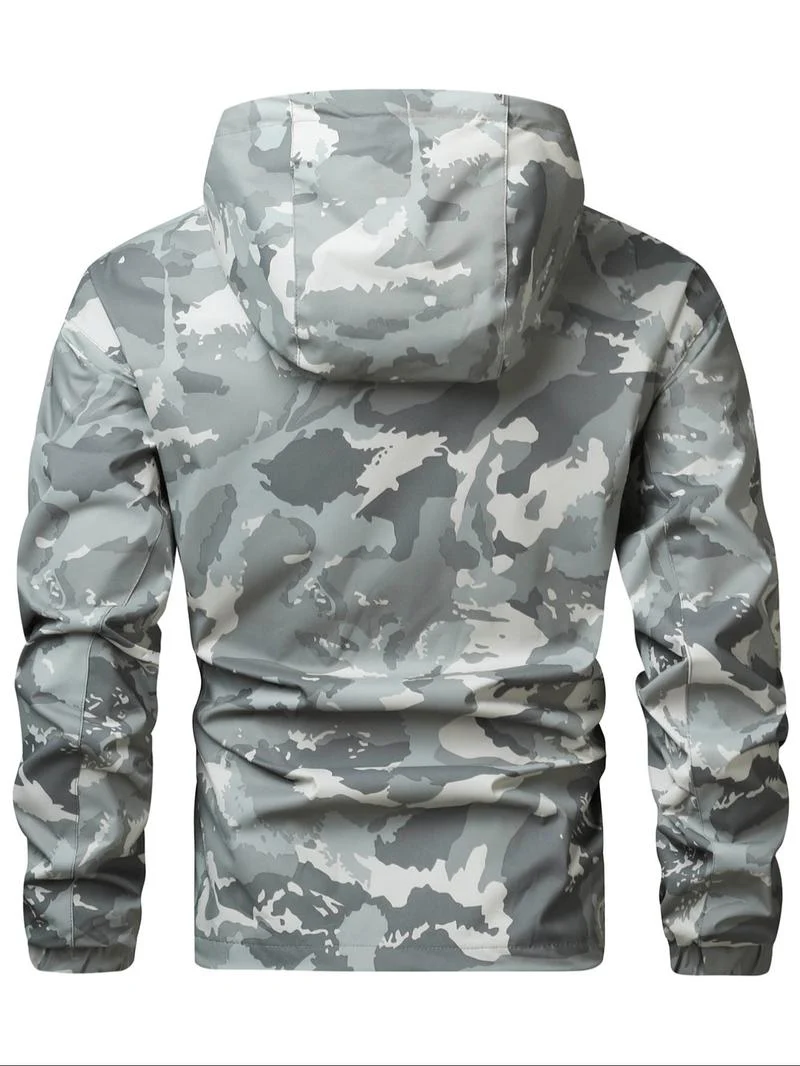 KZZ Camouflage Print Zip-Up Hooded Jacket - Image 9