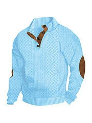 KZZ Men's Colorblock Jacquard Button-Front Sweatshirt - Image 7