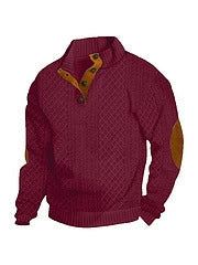 KZZ Men's Colorblock Jacquard Button-Front Sweatshirt - Image 8