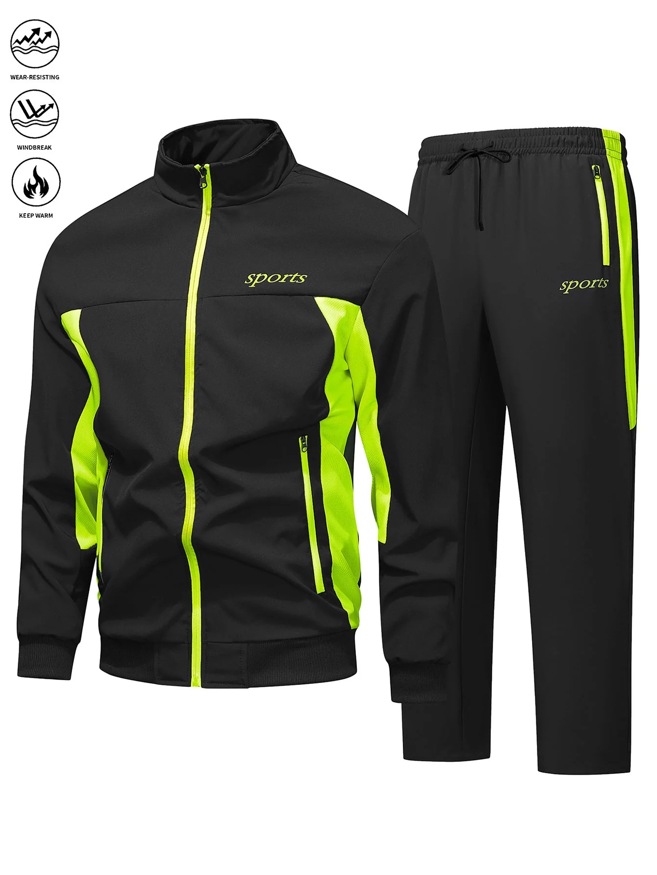KZZ Men's Fall and Winter Outfits Tracksuits Sweatsuits 2 Pieces
