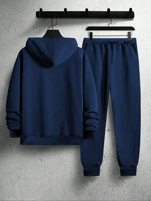 KZZ Men's Fleece Jogger Set, Hooded Sweatshirt & Drawstring Pants - Image 7