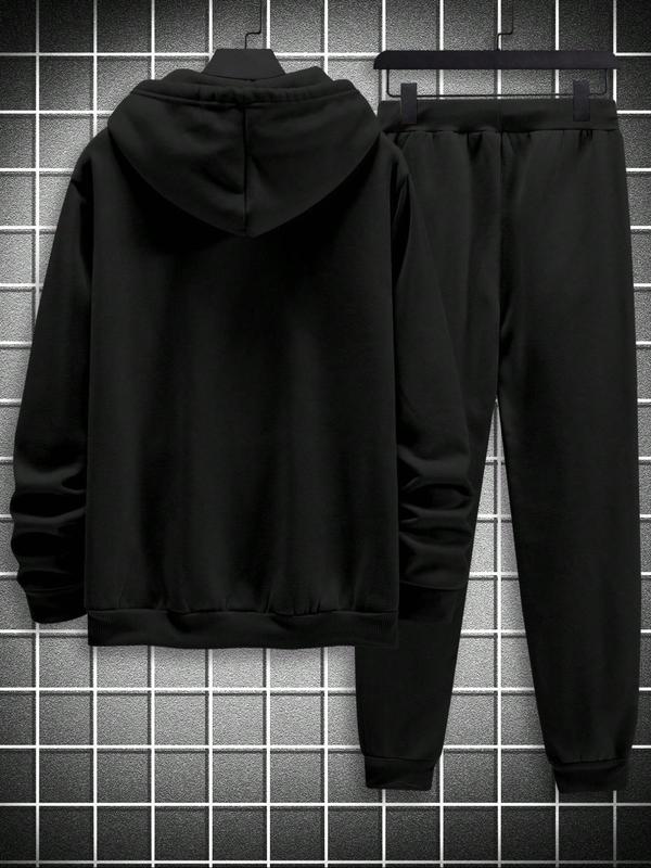 KZZ Men's Fleece Jogger Set, Hooded Sweatshirt & Drawstring Pants - Image 9