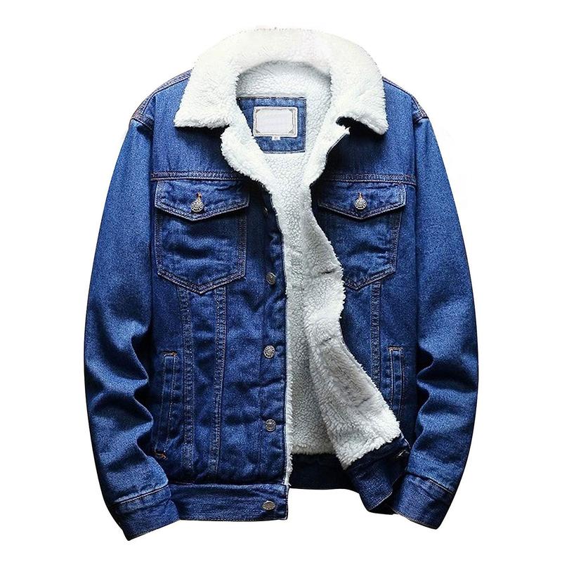 KZZ Men's Fleece Lined Denim Jacket Warm Winter Trucker Jacket - Image 2
