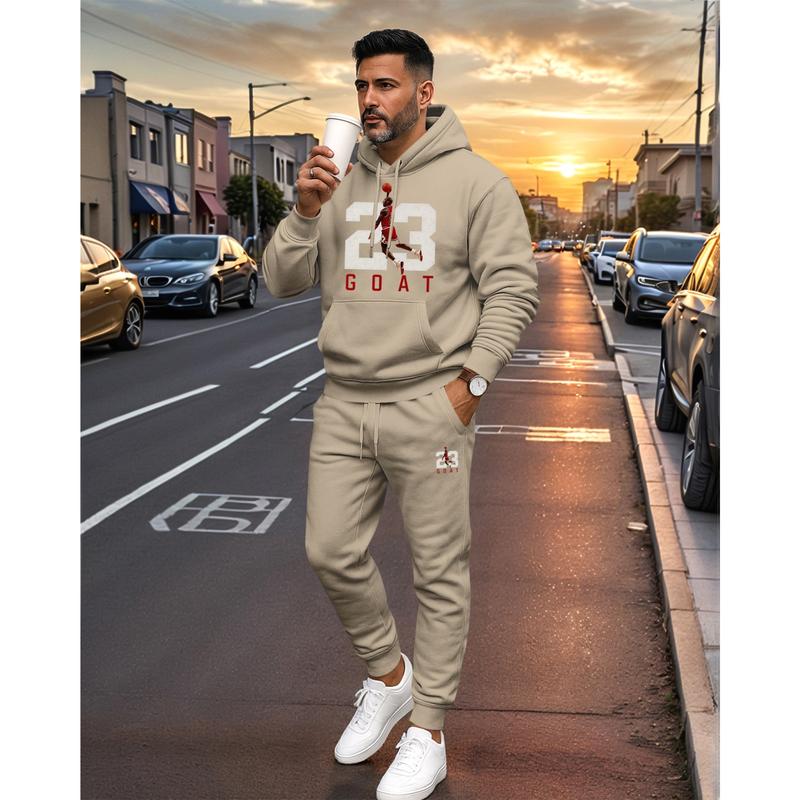 KZZ Men's Goat 23 Pattern Print Hoodie and Drawstring Sweatpants Set - Image 11