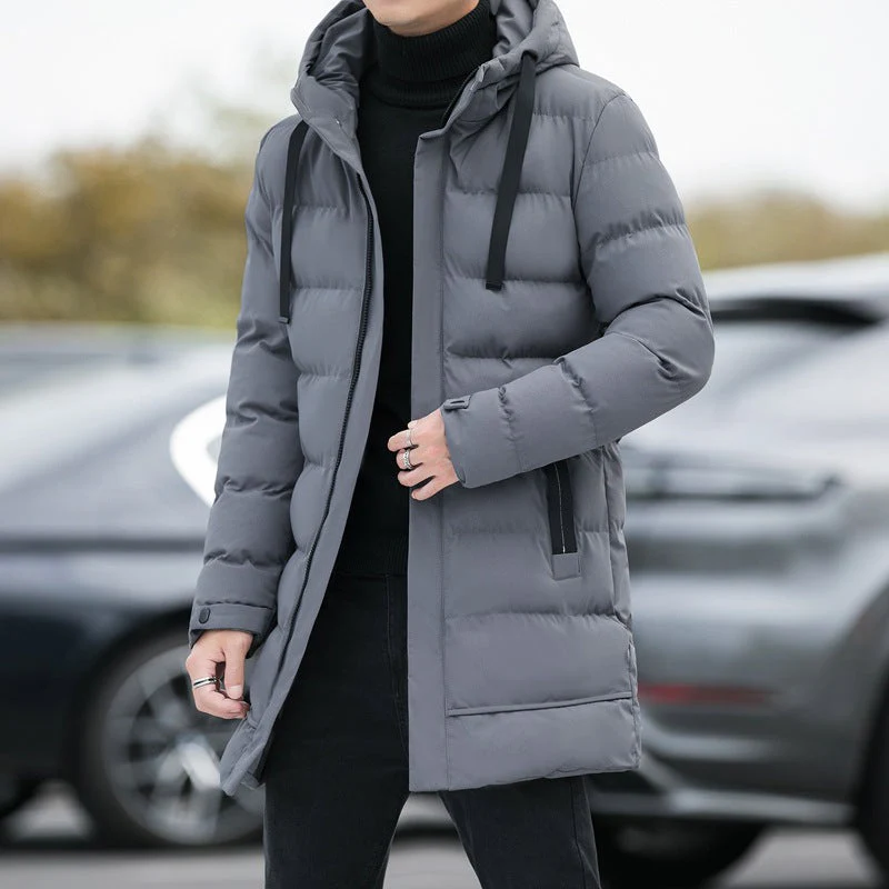 KZZ Men's Heavy-Duty Windproof Winter Coat - Thickened Full-Zip Hooded Jacket - Image 3