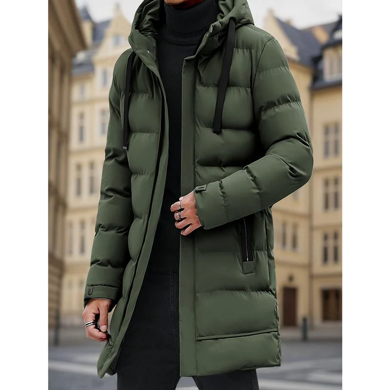 KZZ Men's Heavy-Duty Windproof Winter Coat - Thickened Full-Zip Hooded Jacket - Image 5