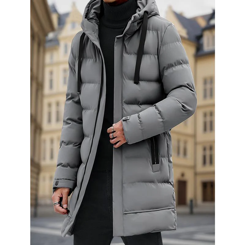 KZZ Men's Heavy-Duty Windproof Winter Coat - Thickened Full-Zip Hooded Jacket - Image 6