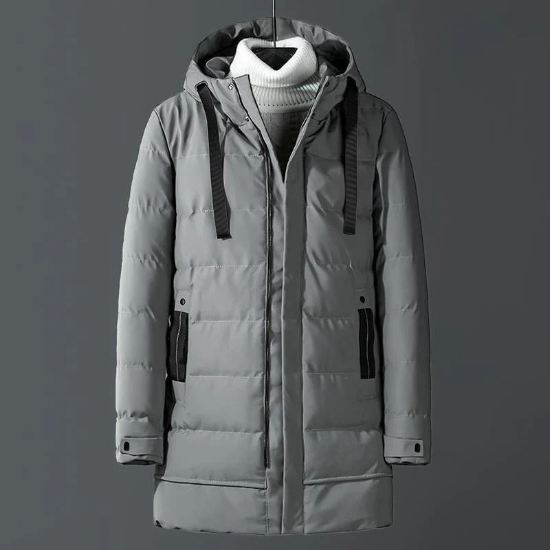 KZZ Men's Heavy-Duty Windproof Winter Coat - Thickened Full-Zip Hooded Jacket - Image 7