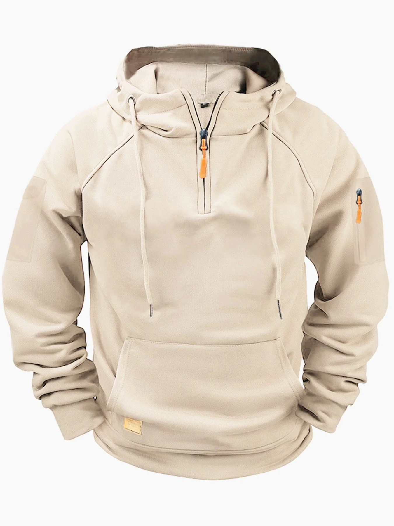 KZZ Men's Regular Fit Patched Pocket Drawstring Hoodie - Image 3