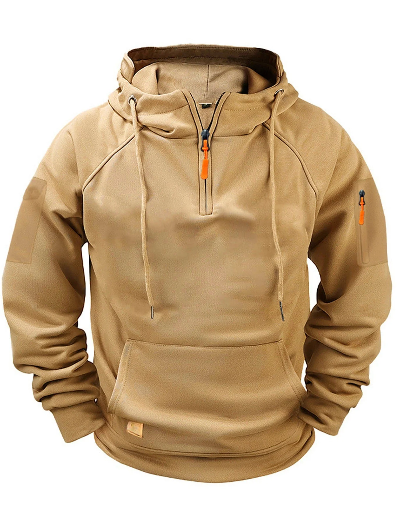 KZZ Men's Regular Fit Patched Pocket Drawstring Hoodie - Image 4