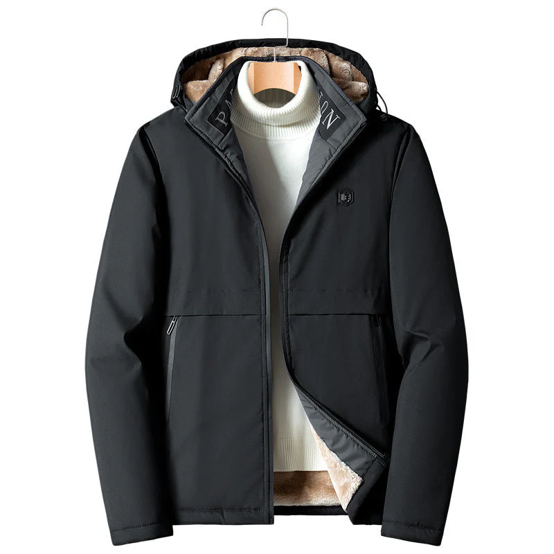 KZZ Men's Solid Thermal Lined Zip Up Heated Jacket