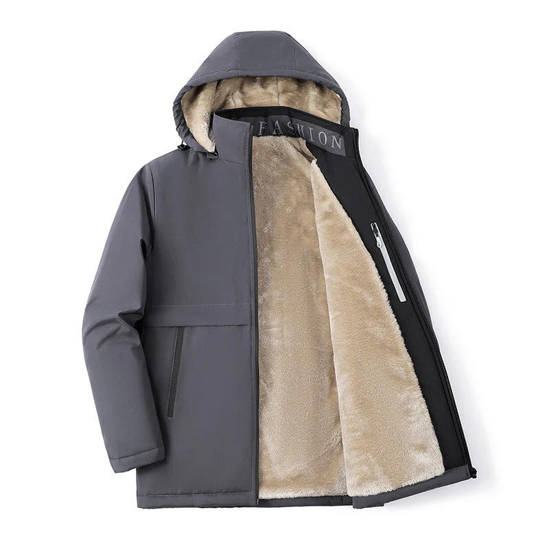 KZZ Men's Solid Thermal Lined Zip Up Heated Jacket - Image 7