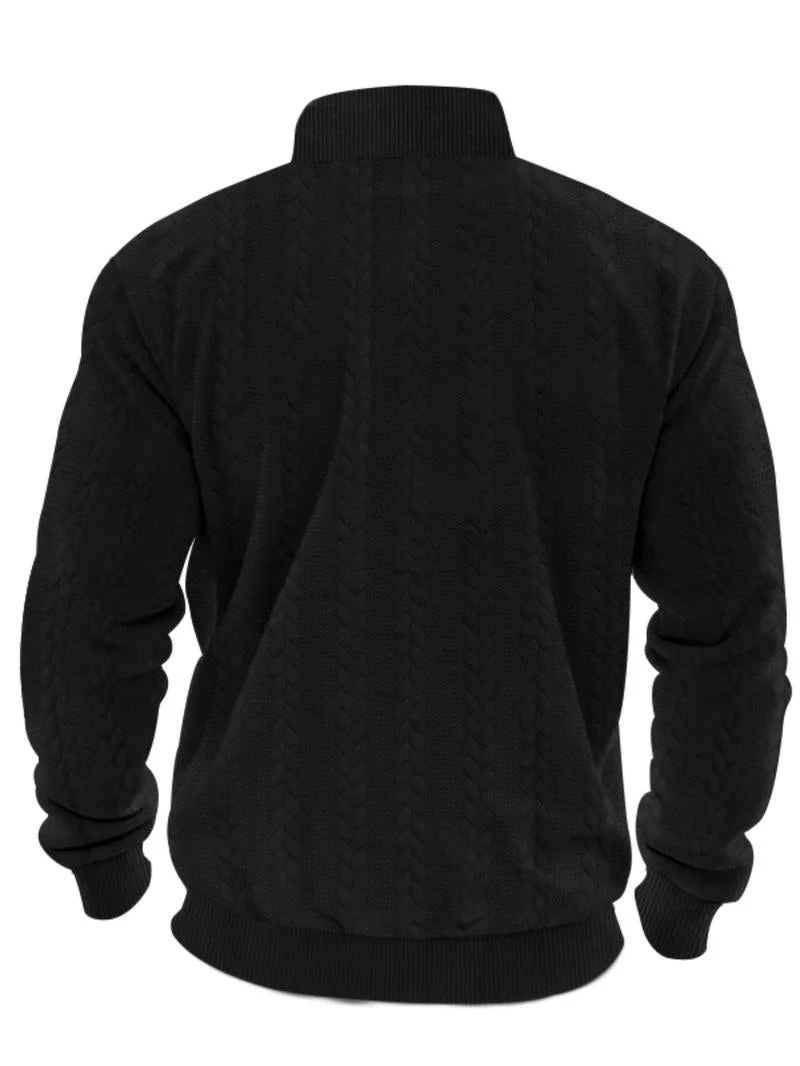 KZZ Men's Solid Zip Up Drop Shoulder Sweatshirt - Image 8