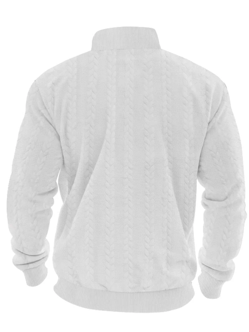 KZZ Men's Solid Zip Up Drop Shoulder Sweatshirt - Image 9