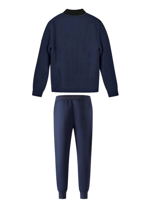 KZZ Men's Solid Zip Up Pocket Jacket & Drawstring Waist Pants Sportswear Set - Image 12