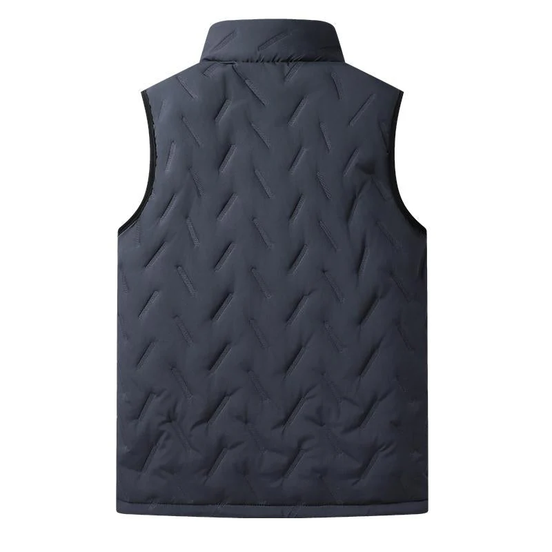 KZZ Men's Warm Vest Fleece Lined Wool Black Gilet Crewneck Top - Image 5