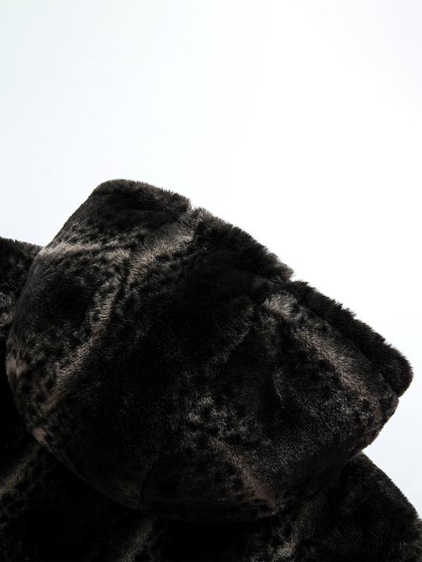 KZZ Men's Winter Fashion Fleece Jacket, Trendy Leopard Print Double-Sided Warm Coat - Image 8
