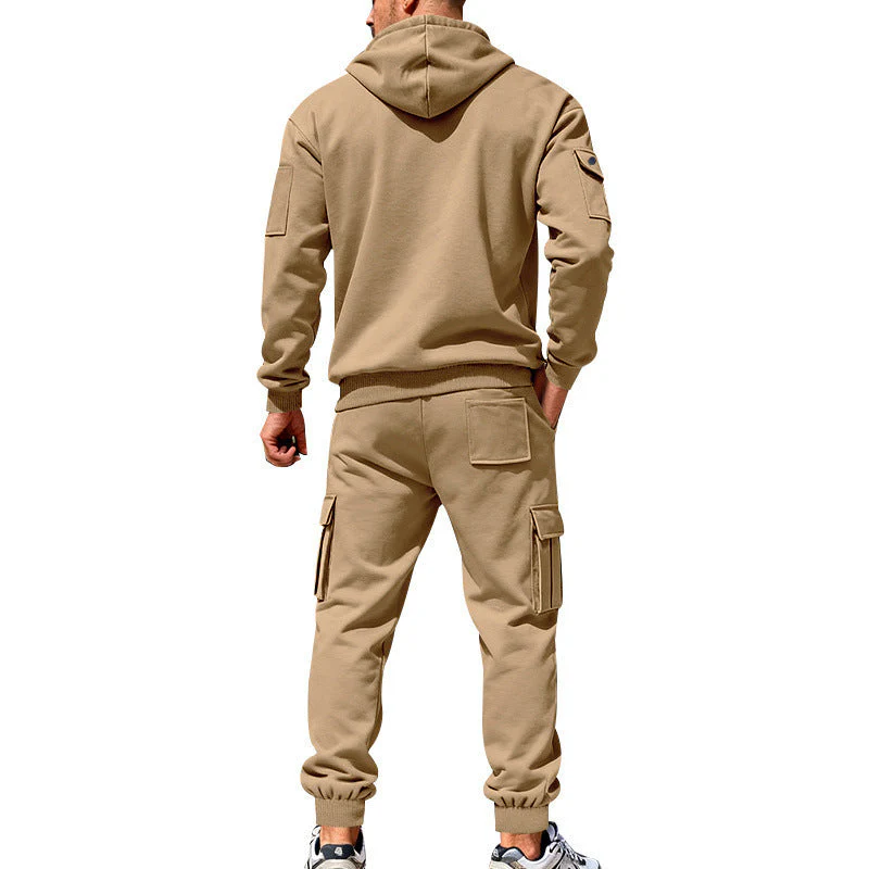 KZZ Men's Winter Fleece-Lined Hoodie & Drawstring Pants Set - Image 11