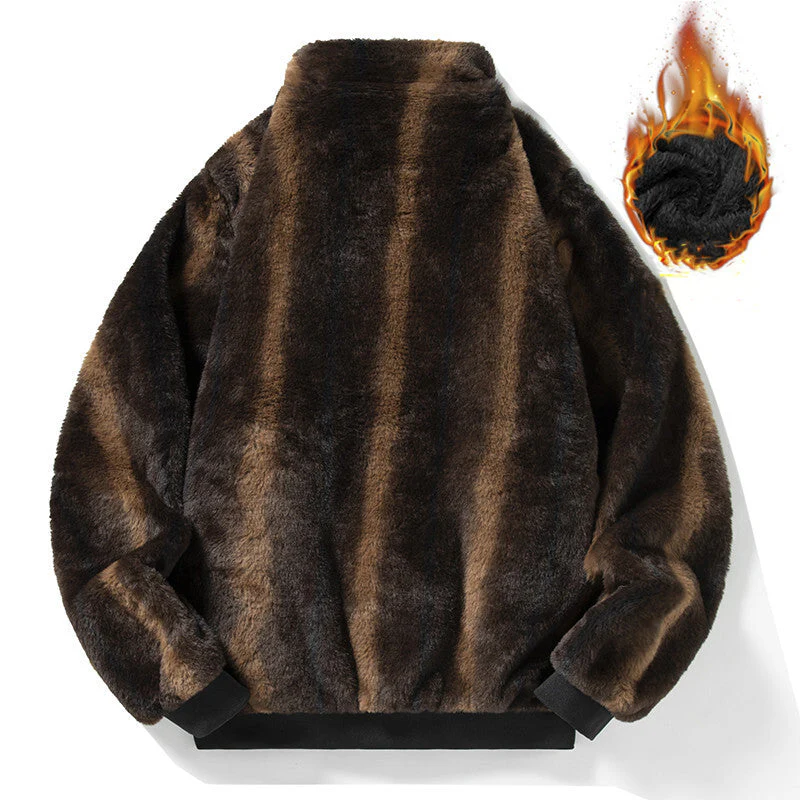 KZZ Men's Winter Mink Fur Coat Imitation Mink Velvet Thick Warm Short Jacket - Image 5