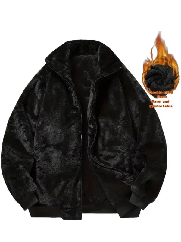 KZZ Men's Winter Mink Fur Coat Imitation Mink Velvet Thick Warm Short Jacket - Image 7