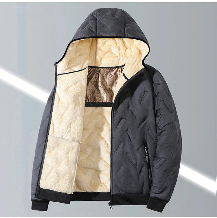KZZ Men's Winter Warm Jacket with Fleece Lining Polyester Fiber Material Coats - Image 3