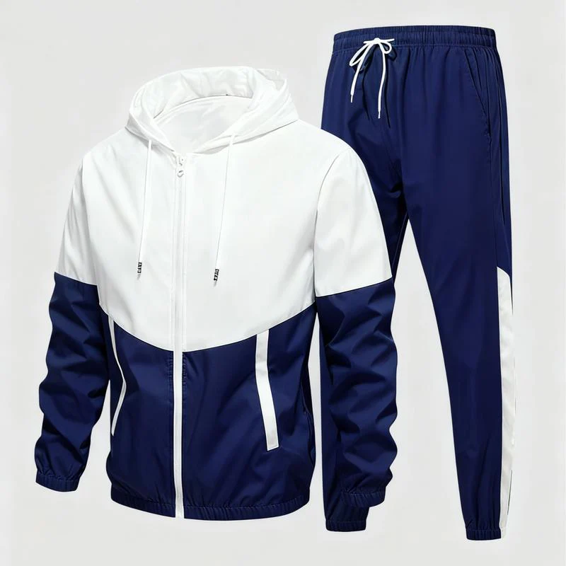 KZZ patchwork jacket and casual sports pants two-piece set - Image 7