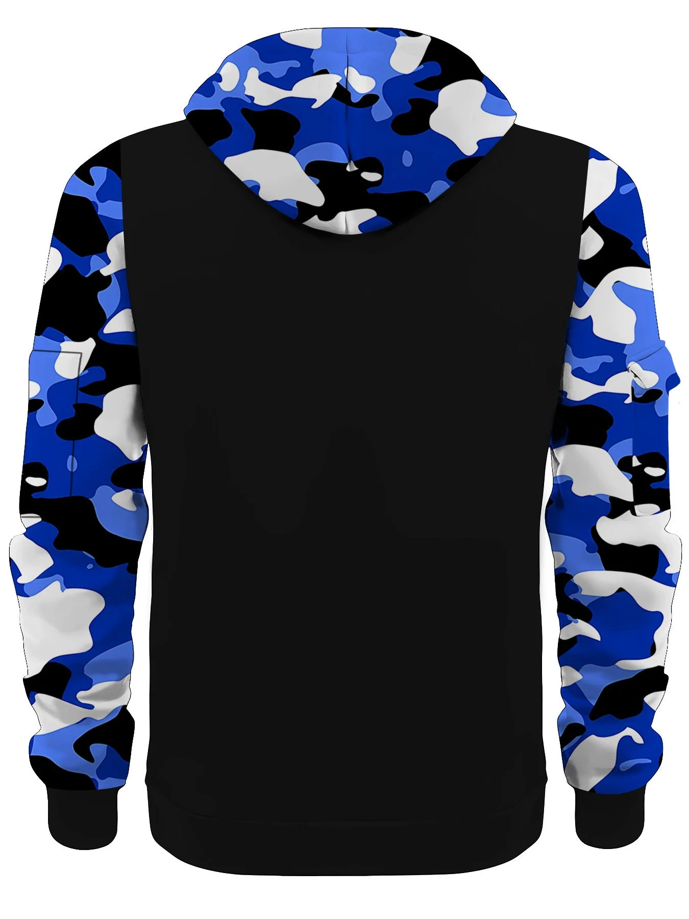 KZZ Stitching Hooded Men's Fashion Camouflage American Vintage Zipper Sweater - Image 6