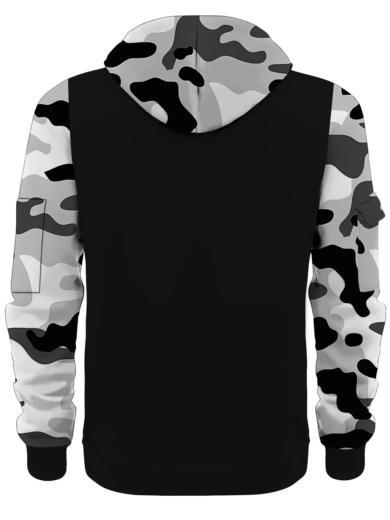 KZZ Stitching Hooded Men's Fashion Camouflage American Vintage Zipper Sweater - Image 7